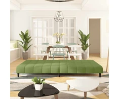 Dvivietė sofa-lova, šviesiai žalios spalvos, aksomas
