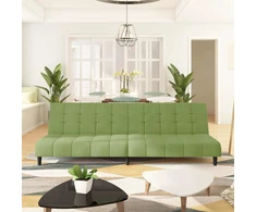 Dvivietė sofa-lova, šviesiai žalios spalvos, aksomas