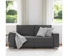 Dvivietė sofa Pilka 180 cm Dirbtinė oda