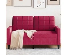 Dvivietė sofa, raudonojo vyno spalvos, 120cm, aksomas