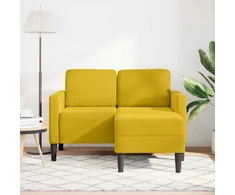 dvivietė sofa su gultu L formos geltona 125 cm aksomas