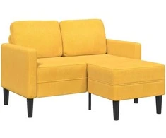 dvivietė sofa su gultu L formos šviesiai geltona 125cm patalynė