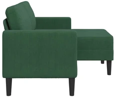 dvivietė sofa su gultu L formos tamsiai žalia 125 cm linas