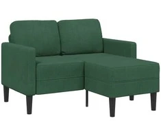 dvivietė sofa su gultu L formos tamsiai žalia 125 cm linas
