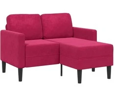 dvivietė sofa su gultu L formos vyno raudona 125 cm aksomas