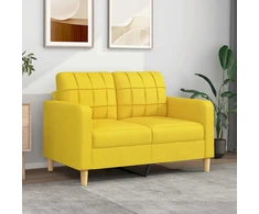 Dvivietė sofa, šviesiai geltonos spalvos, 120cm, audinys