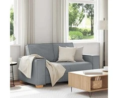 Dvivietė sofa, šviesiai pilka, 160x78x84 cm, audinys