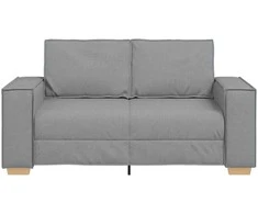 Dvivietė sofa, šviesiai pilka, 160x78x84 cm, audinys