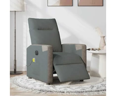 Fotelis Elektrinis masažinis krėslas, tamsiai pilkas, audinys 3324086