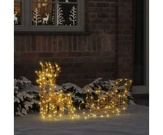 Elnių tempimo roges su 160 LED Šilta balta 30 x 12 x 55 cm PET