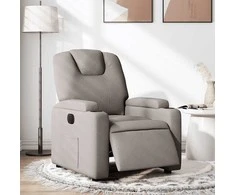 Fotelis Elektrinis atlošiamas krėslas, taupe spalvos, audinys