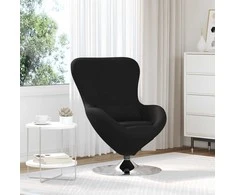Fotelis Kiaušinio formos krėslas Juoda 63 x 73 x 90 cm audinys