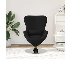 Fotelis Kiaušinio formos krėslas Juoda 63 x 73 x 90 cm audinys