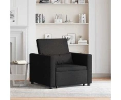 Fotelis Ištraukiamas sofa-lova vienvietis Juoda 90 x 165 x 87 cm