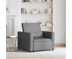 Fotelis Ištraukiamas sofa-lova vienvietis su ratu Tamsiai pilka audinys
