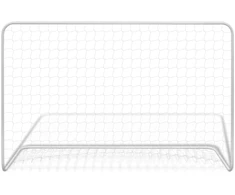 Futbolo vartai su tinklu, 2vnt., balta, plienas, 182x61x122cm