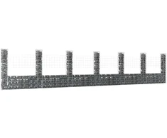 Gabionų krepšiai su 7 kolonomis, 740x20x150cm, geležis