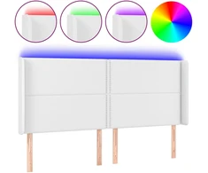 Galvūgalis su LED, baltos spalvos, 203x16x118/128 cm