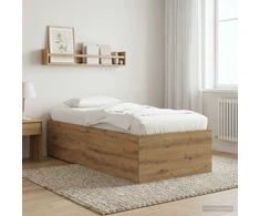 Lova Grindų lovos rėmas Artisano ąžuolo 80 x 200 cm Apdirbta mediena