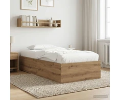 Lova Grindų lovos rėmas Artisano ąžuolo 80 x 200 cm Apdirbta mediena