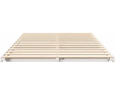 Grindų lovos rėmas Balta 140 x 190 cm Pušies masyvas
