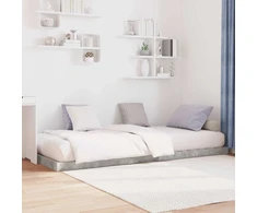 Lova Grindų lovos rėmas Betono pilka 75 x 190 cm Apdirbta mediena