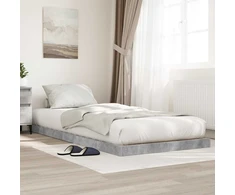 Lova Grindų lovos rėmas Betono pilka 75 x 190 cm Apdirbta mediena