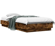 Lova Grindų lovos rėmas Dūminio ąžuolo 80 x 200 cm Apdirbta mediena