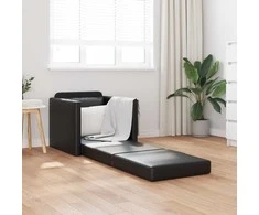 Sofa lova 60cm Juoda Dirbtinė Oda