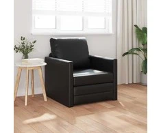 Sofa lova 60cm Juoda Dirbtinė Oda
