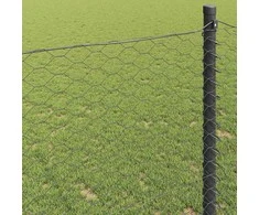 Heksagoninė tvora Pilka 0,8 x 25 m PVC