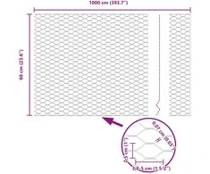 Heksagoninė tvora Žalia 0,6 x 10 m PVC