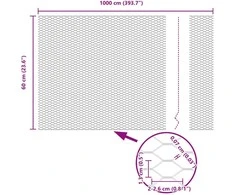 Heksagoninė tvora Žalia 0,6 x 10 m PVC