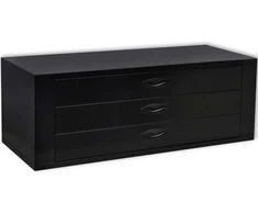 Įrankių dėžė, 3 stalčiai, metalinė, juoda