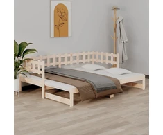 Ištraukiama lova, 2x(80x200)cm, pušies medienos masyvas