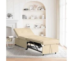 Ištraukiama sofa-lova Kreminė 194 x 50 x 82 cm audinys