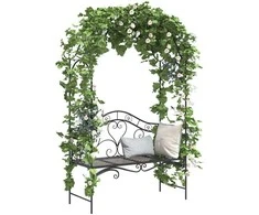 Sodo suolas Juoda 121 x 48 x 200 cm Plienas