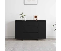 Kabalas su stalčių Juoda 120 x 41 x 75 cm Apdirbta mediena