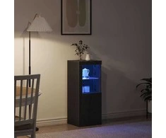 LED Bufetas Juoda 41 x 37 x 100 cm Apdirbta mediena