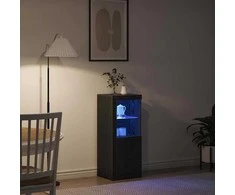 LED Bufetas Juodas ąžuolas 41 x 37 x 100 cm Apdirbta mediena