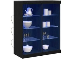 LED Bufetas Juodojo ąžuolo 81 x 37 x 100 cm Apdirbta mediena