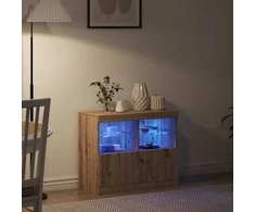 LED Bufetas Ruda 81 x 37 x 66,5 cm Apdirbta mediena