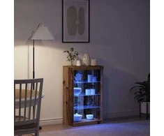 LED Bufetas Senas medis 60,5 x 37 x 100 cm Apdirbta mediena