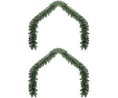 Kalėdinė girlanda 2 pcs Žalia 20 m PVC