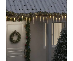 Kalėdinė girlianda varvekliai, 100 šiltų baltų LED, akrilas/PVC