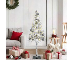 Kalėdų eglutė su 150 LED s stovu Balta 120 cm PE ir Plienas