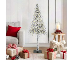 Kalėdų eglutė su 150 LED s stovu Balta 120 cm PE ir Plienas