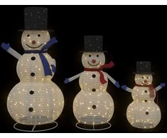 Kalėdų Snieguolių Šeima su 270 LED 3 pcs Šilta balta audinys