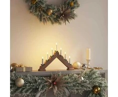 Kalėdų žvakių tiltas su 7 LED Ruda 39.5 x 5 x 29 cm