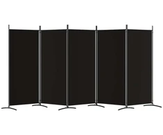 Kambario pertvara, 5 dalių, juodos spalvos, 433x180cm, audinys